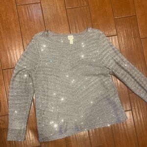 Chico's Silver Sequin Top